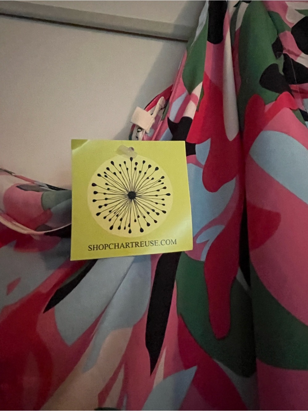 JODIFL Pink, Green and Black Floral A-Line Skirt